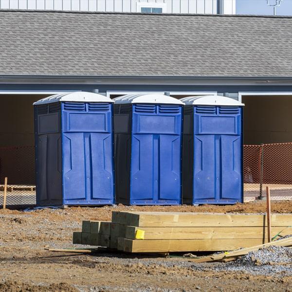 Heavy-duty construction site porta potty in Fitchburg, Massachusetts