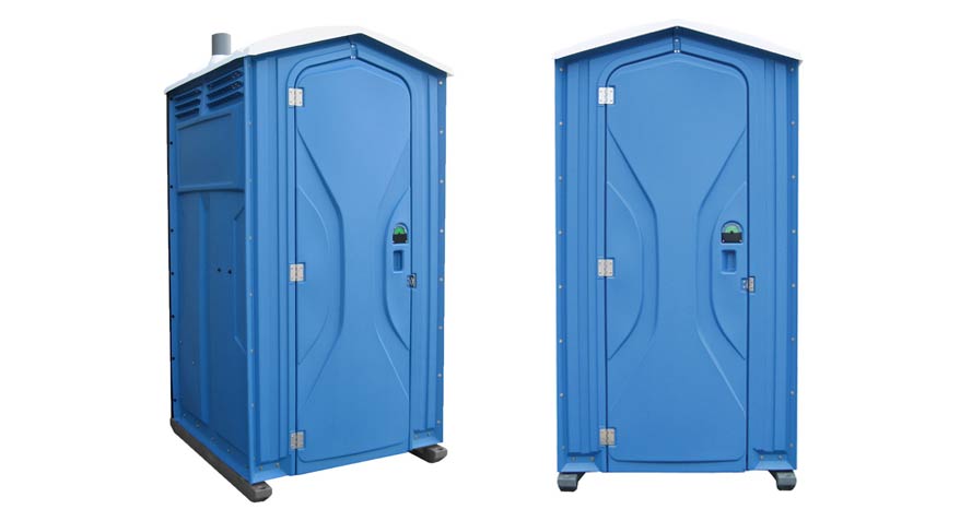 Long-term porta potty units on site in Fitchburg, Massachusetts